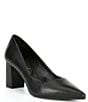 Color:Black - Image 1 - Remi Pointed Toe Block Heel Pumps