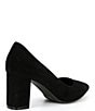 Color:Black Suede - Image 2 - Remi Suede Pointed Toe Block Heel Pumps