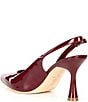 Deltan Sage Patent Leather Slingback Pumps, Color:Tawny Port - Image 3