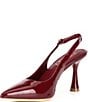Deltan Sage Patent Leather Slingback Pumps, Color:Tawny Port - Image 4