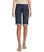 Color:Indigo - Image 1 - #double;Ab#double;solution® Rolled Cuff Bermuda Shorts