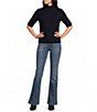 Democracy Cable Stitch Knit Ribbed Turtleneck Elbow Sleeve Sweater - Image 3
