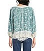 Democracy Embroidered 3/4 Blouson Sleeve Open-Front Crochet Jacket - Image 2