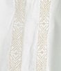 Democracy Embroidered Mixed-Media Ruffle Split V-Neck 3/4 Blouson Sleeve Top - Image 4