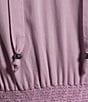 Color:Smokey Lavender - Image 5 - Embroidered Split V-Neck Sleeveless Blouson Dress