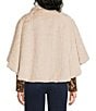 Democracy Faux Fur Wide Collar Elbow Length Caplet Jacket - Image 2