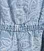 Democracy Floral Paisley V-Neck Elbow Sleeve Peplum Top - Image 4