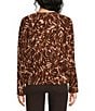 Democracy Knit Multi Print Boat Neck Bat Wing Long Sleeve Top - Image 2