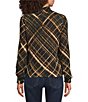 Democracy Knit Plaid Turtle Neck Long Sleeve Top - Image 2