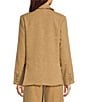 Color:Straw - Image 2 - Notch Lapel Collar Frayed Edges Long Sleeve Two Button-Front Coordinating Blazer