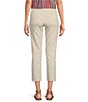 Color:Blanched Almond - Image 2 - Petite Size #double;Ab#double;Solution® Embroidered Slim Straight Leg Frayed Hem High Rise Cropped Jeans