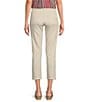 Color:Blanched Almond - Image 2 - Petite Size #double;Ab#double;Solution® Embroidered Slim Straight Leg Frayed Hem High Rise Cropped Jeans