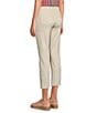 Color:Blanched Almond - Image 4 - Petite Size #double;Ab#double;Solution® Embroidered Slim Straight Leg Frayed Hem High Rise Cropped Jeans