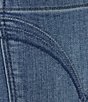 Color:Mid Blue - Image 4 - Petite Size #double;Ab#double;solution® High Rise Embroidered Straight Slim Leg Fray Hem Jeans