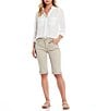 Democracy Petite Size #double;Ab#double;solution® Mid-Rise Cuffed Bermuda Shorts, Color:Flax - Image 3