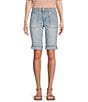 Color:Powder Blue Artisanal - Image 1 - Petite Size #double;Ab#double;Solution® Rolled Cuff Bermuda Shorts