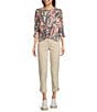 Democracy Petite Size #double;Ab#double;solution Stretch Utility High Rise Tapered Leg Pants, Color:Stone - Image 3