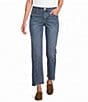 Democracy Petite Size Denim Step Hem Seam Cropped Jeans - Image 1