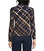 Democracy Petite Size Knit Plaid Turtle Neck Long Sleeve Top - Image 2