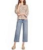 Democracy Petite Size Pointelle Space Dye Crew Neck 3/4 Bell Sleeve Sweater - Image 3