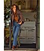 Democracy Petite Size Wool Blend Plaid Wide Collar Elbow Length Caplet Jacket - Image 6