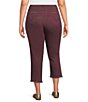 Democracy Plus Size #double;Ab#double;solution® Slim Straight High Rise Cascading-D Back Pocket Crop Jeans, Color:Fig Jam - Image 2