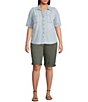 Color:Dusty Olive - Image 3 - Plus Size #double;Ab#double;solution Mid Rise Cuffed Bermuda Shorts