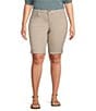 Color:Flax - Image 1 - Plus Size #double;Ab#double;solution Mid Rise Cuffed Bermuda Shorts