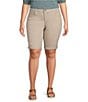 Color:Flax - Image 1 - Plus Size #double;Ab#double;solution Mid Rise Cuffed Bermuda Shorts