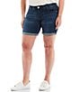 Color:Blue - Image 1 - Plus Size #double;Ab#double;solution® Cuffed Mid Shorts