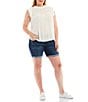 Democracy Plus Size #double;Ab#double;solution® Cuffed Mid Shorts, Color:Blue - Image 3