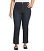 Democracy Plus Size #double;Ab#double;solution® High Rise Cascading-D Fray Slim Straight Jeans, Color:Dark Indigo Artisanal - Image 1