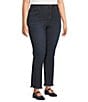 Democracy Plus Size #double;Ab#double;solution® High Rise Cascading-D Fray Slim Straight Jeans, Color:Dark Indigo Artisanal - Image 3
