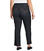 Democracy Plus Size #double;Ab#double;solution® High Rise Cascading-D Fray Slim Straight Jeans, Color:Dark Indigo Artisanal - Image 4