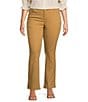 Color:Caramel Latte - Image 1 - Plus Size #double;Ab#double;solution High Rise Itty Bitty Bootleg Cascading-D Back Pocket Jeans