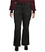 Color:Washed Black - Image 1 - Plus Size #double;Ab#double;solution High Rise Itty Bitty More Bootcut Fray Hem Jeans