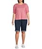 Democracy Plus Size #double;Ab#double;solution® High Rise Rolled Cuff Bermuda Shorts, Color:Indigo - Image 3