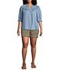 Democracy Plus Size #double;Ab#double;solution® High-Rise Rolled Cuff Shorts, Color:Laurel Oak - Image 3
