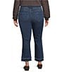 Democracy Plus Size #double;Ab#double;solution® Kick Flare Double Layer Fray Hem Crop Jeans, Color:Blue - Image 2
