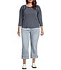Democracy Plus Size #double;Ab#double;solution® Kick Flare Double Layer Fray Hem Jeans - Image 3