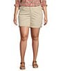 Color:Stone - Image 1 - Plus Size #double;Ab#double;solution® Mid Rise Cuffed Shorts