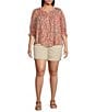Color:Stone - Image 3 - Plus Size #double;Ab#double;solution® Mid Rise Cuffed Shorts