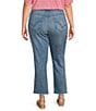 Democracy Plus Size #double;Ab#double;solution® Slim Straight High Rise Embroidered Cascading-D Back Pocket Jeans, Color:Mid Blue - Image 2