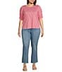 Democracy Plus Size #double;Ab#double;solution® Slim Straight High Rise Embroidered Cascading-D Back Pocket Jeans, Color:Mid Blue - Image 3