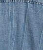 Democracy Plus Size Denim Point Collar Long Sleeve Snap Front Peplum Jacket - Image 4