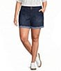Democracy Plus Size High Rise Cuffed Denim Shorts - Image 1