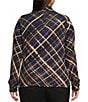 Democracy Plus Size Knit Plaid Turtle Neck Long Sleeve Top - Image 2