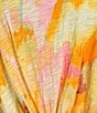 Democracy Plus Size Tie-Dye Print Scoop Neck Short Roll Cuff Sleeve Twist Front Hem Top, Color:Sicilian Orange Multi - Image 4