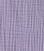 Color:Iris Field - Image 4 - Plus Size Woven Crochet Square Neck Short Bubble Sleeve Scallop Hem Top