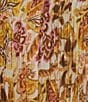 Democracy Plus Size Woven Floral Split V-Neck Short Sleeve Ruched Button-Front Top, Color:Citrine Multi - Image 4